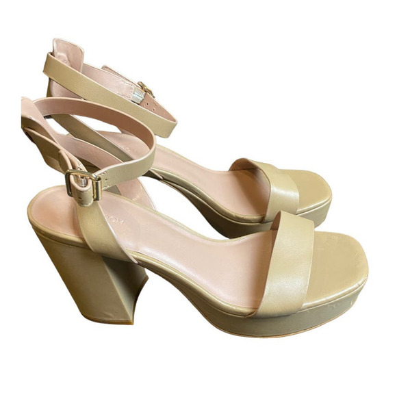 Nordstrom Noanita-Lea Leather Platform Heels Sandals Nude 9 - Picture 1 of 5